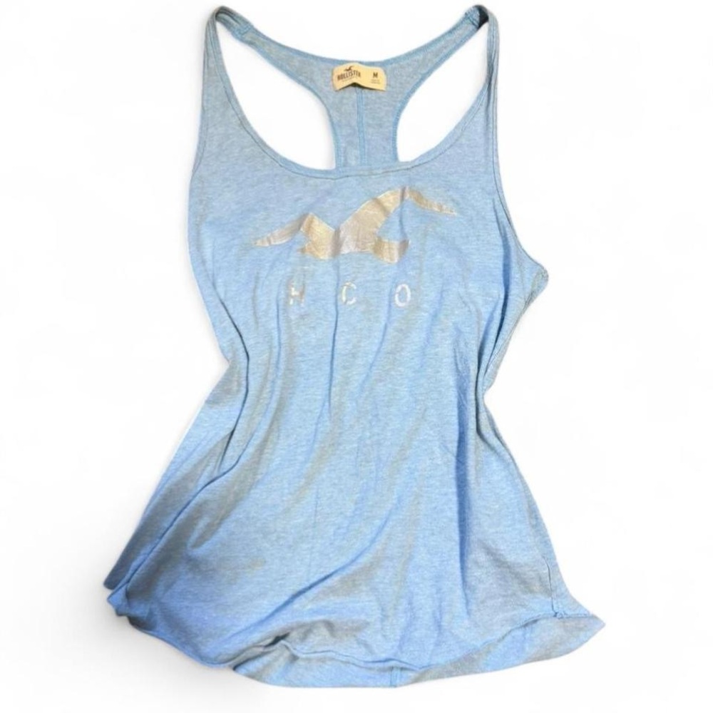 Hollister California Blue Racerback tank Top Size M Y2K Vintage